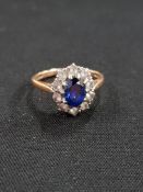 9 CARAT GOLD SAPPHIRE CLUSTER RING