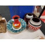 4 WEST GERMAN VASES