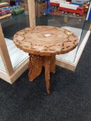 CARVED FOLDING PLANT TABLE