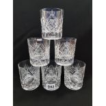 6 X ROYAL ULSTER CONSTABULARY WHISKEY GLASSES