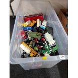 EXTREMELY LARGE BOX LOT OF MODEL CARS, BUSES, TRUCKS ETC