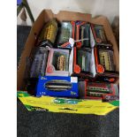 LARGE BOX LOT OF MODEL BUSES