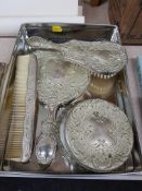 SILVER PLATED DRESSING TABLE SET