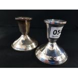 PAIR OF SILVER CANDLESTICKS