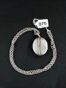 ANTIQUE SILVER LOCKET ON SILVER CHAIN