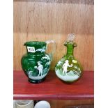 MARY GREGORY JUG AND DECANTER