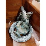 CAST IRON PUMP, BLOW LAMP AND LENGTH WIRE