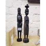 2 CARVED AFRICAN FIGURES