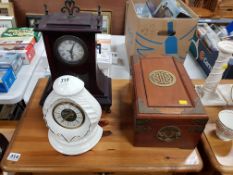 2 CLOCKS & JEWELLERY CASKET