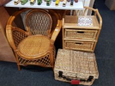 3 ITEMS OF WICKER FURNITURE