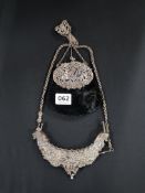 SILVER EVENING BAG AND SILVER BAG FRAME