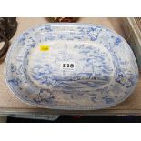 ANTIQUE MINIATURE BLUE AND WHITE PLATTER