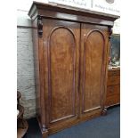 VICTORIAN MAHOGANY 2 DOOR WARDROBE