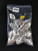 BAG LOT OF SILVER AND OTHER SPOONS