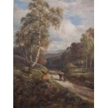 CONTINENTAL OIL ON CANVAS - THE STICK CARRIER - SIGNED 61CM (H) X 45CM (L)