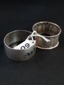 2 SILVER NAPKIN RINGS (IMAGE OF THE NILE IS SIGNED) 29.7 GMS