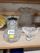 SHELF LOT OF GLASSWARE