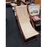 ANTIQUE P&O CANVAS DECK CHAIR