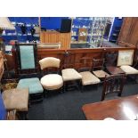8 VARIOUS ANTIQUE CHAIRS & STOOLS
