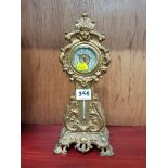 EDWARDIAN MINIATURE METAL LONG CASED CLOCK