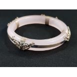 PINK JADE METAL MOUNTED BANGLE