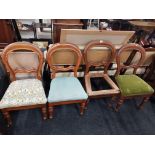 SET OF 4 VICTORIAN BALLOON BACK CHAIRS