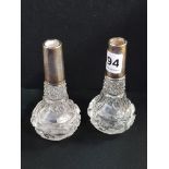 PAIR OF SILVER TOPPED PERFUME BOTTLES