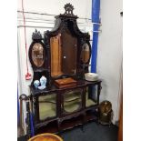 VICTORIAN MIRROR BACKED DISPLAY CABINET
