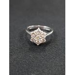 18 CARAT WHITE GOLD DIAMOND CLUSTER RING