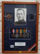 FRAMED SET OF WAR & POLICE MEDALS TO WILLIAM POWLES 3RD BATTALLION THE MIDDLESEX REGIMENT