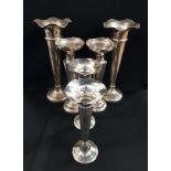 6 SOLID SILVER SPILL VASES VARIOUS SIZES