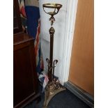 VICTORIAN RISE AND FALL BRASS LAMP STAND