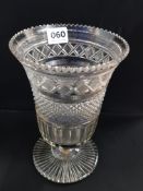 19TH CENTURY CUT GLASS VASE POSSIBLY WATERFORD 20CM