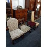 4 19TH CENTURY CHAIRS TO INCLUDE PRAYER CHAIR