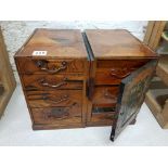 SMALL ORIENTAL CABINET WITH VARIOUS INLAID WOOD