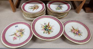 POIR OF EXQUISITE HAND PAINTED ROYAL WORCESTER TAZZAS