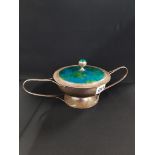 SUPERB ARTS AND CRAFT SILVER AND ENAMEL JAMDISH AND LID,