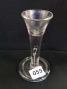 GEORGIAN LIQEUR GLASS BUBBLE STEM