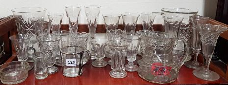 SHELF LOT OF GEORGIAN, VICTORIAN AND OTHER GLASSWARE