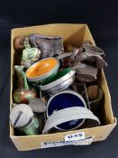 1 BOX LOTS OF SMALL COLLECTABLE ANTIQUE ITEMS