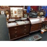 ANTIQUE WRITING BUREAU AND DRESSING TABLE