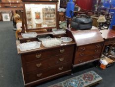 ANTIQUE WRITING BUREAU AND DRESSING TABLE