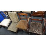 4 VARIOUS ANTIQUE CHAIRS