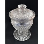 GEORGIAN HOBNAIL CUT SWEET MEAT DISH AND LID