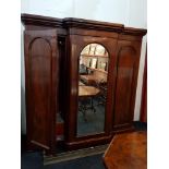 VICTORIAN MAHOGANY TRIPLE DOOR WARDROBE