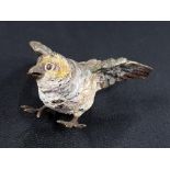 A SIGNED COLD PAINTED AUSTRIAN BRONZED BIRD FIOGURE