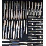 QUANTITY OF ANTIQUE SILVER HANDLED AND OTHER CUTLERY TO INCLUDE A LOT OF IRISH SILVER