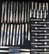 QUANTITY OF ANTIQUE SILVER HANDLED AND OTHER CUTLERY TO INCLUDE A LOT OF IRISH SILVER