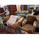 LATE 19TH CENTURY 3 PIECE PARLOUR SUITE FOR RECOVERING