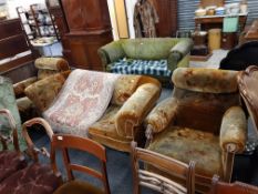LATE 19TH CENTURY 3 PIECE PARLOUR SUITE FOR RECOVERING